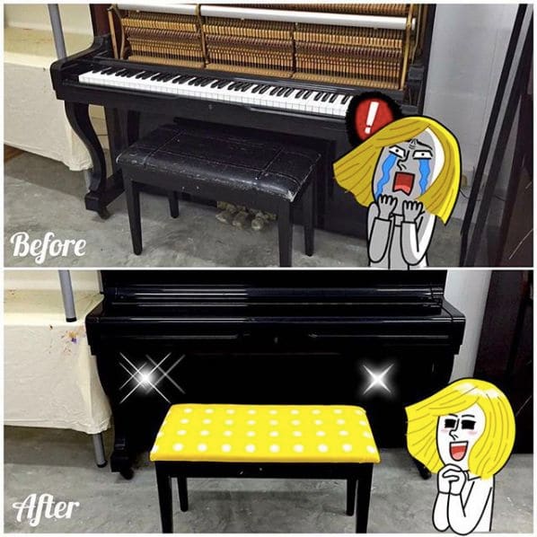 Photo of Oxley Bizhub 2 Singapore at Oxley Bizhub 2, 62, Ubi Road 1, Geylang, Southeast, 408734, Singapore. Channeling our inner Martha Stewart and upholstered a well-used piano…