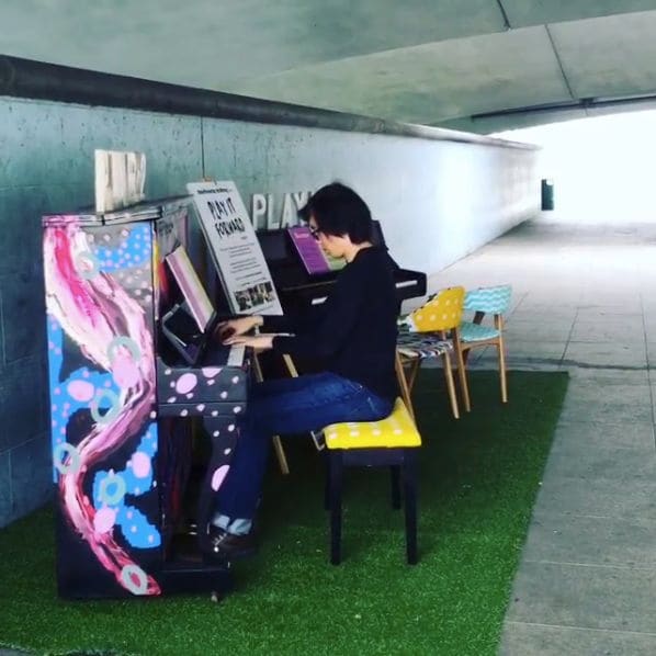 Photo of Esplanade Bridge at Esplanade Bridge, Queen Elizabeth Walk, Downtown Core, Central, 39802, Singapore. Testing out the acoustics under the bridge aka our outdoor 'concert…