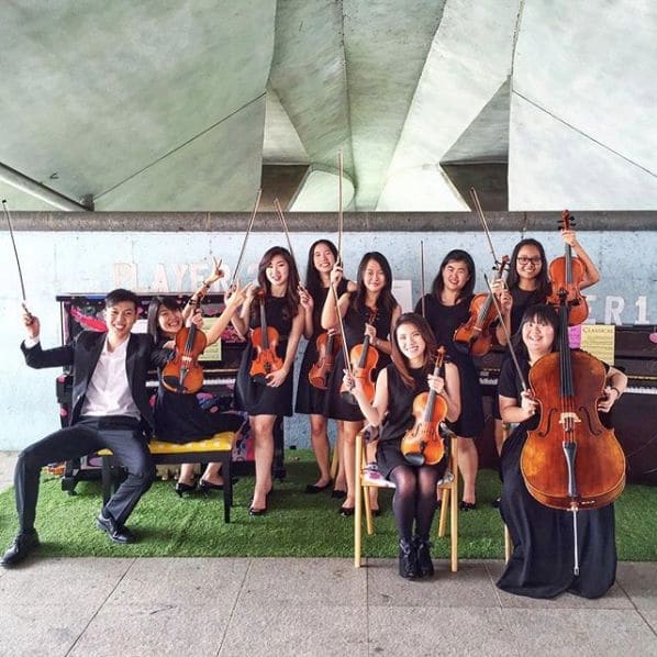 Photo of Esplanade Bridge at Esplanade Bridge, Queen Elizabeth Walk, Downtown Core, Central, 39802, Singapore. Guess what? A group of string players passed by our pianos this…