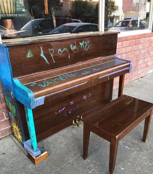 Public piano in Mendocino County, California, United States