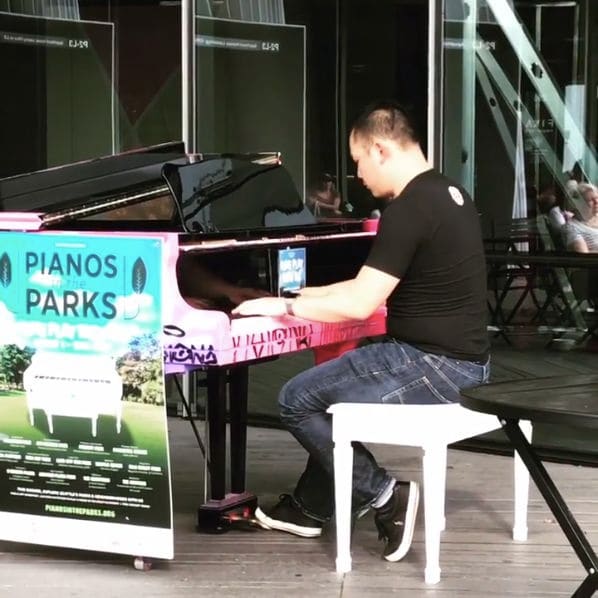 Public piano in Bellevue, Washington, United States