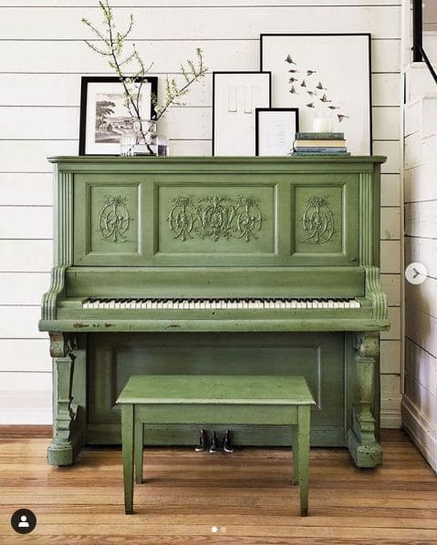 Photo of Toledo, Ohio at Chevys Place, Monroe Street, Downtown, Toledo, Lucas County, Ohio, 43606, United States. This is @joannagaines gorgeous piano! I love the green against…
