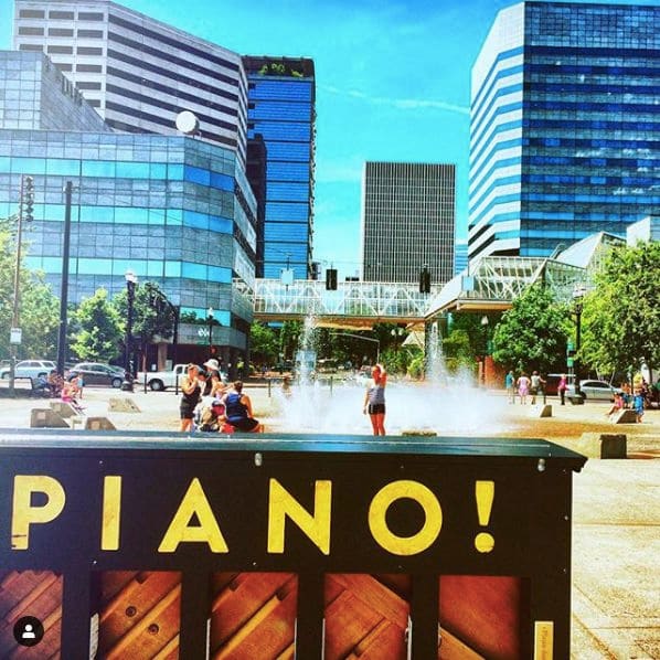 Public piano in Portland, Oregon, United States