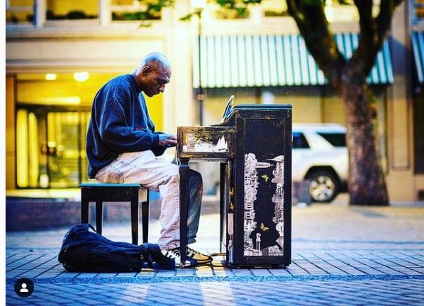 Public piano in Portland, Oregon, United States