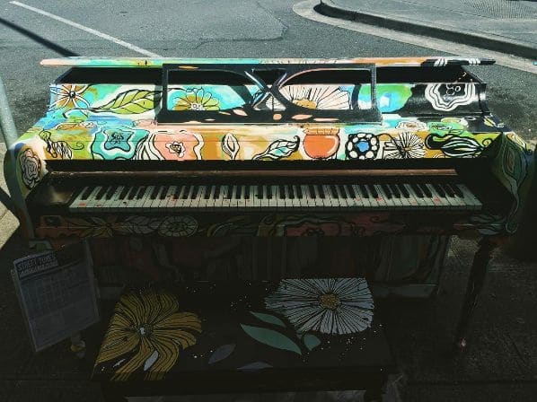 Public piano in Everett, Washington, United States