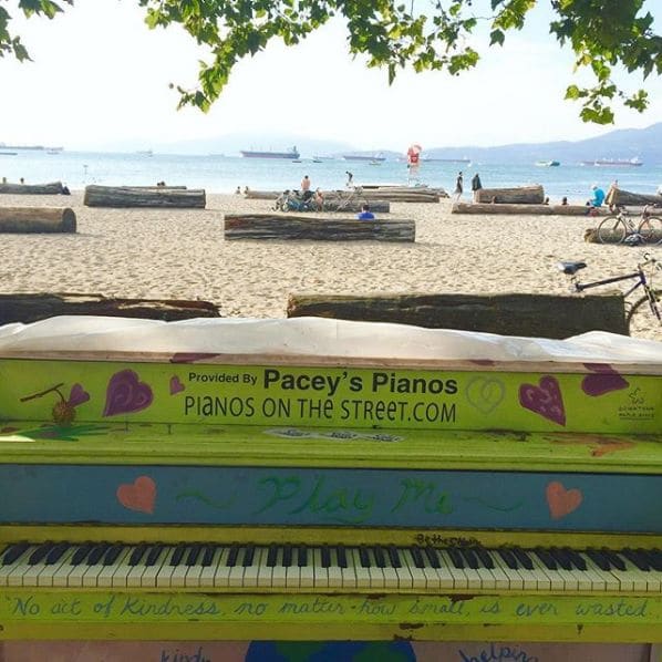 Public piano in Vancouver, British Columbia, Canada