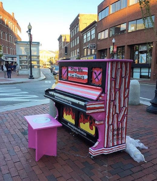 Public piano in Cambridge, Massachusetts, United States