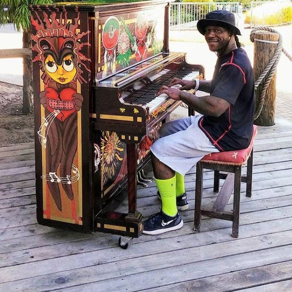 Public piano in Stockton, California, United States