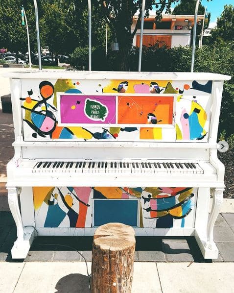 Photo of Kelowna Yacht Club at Cactus Club Cafe, Water Street, North Kelowna, Kelowna, Regional District of Central Okanagan, British Columbia, V1Y 1J1, Canada. Colourful piano…