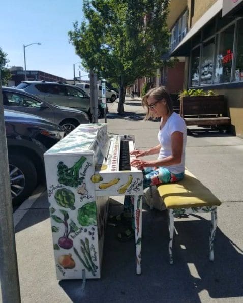 Public piano in Everett, Washington, United States