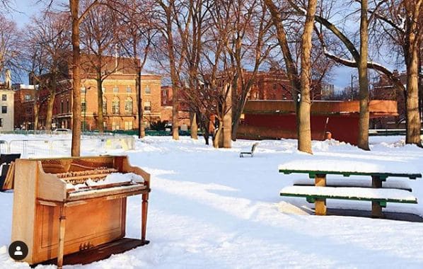 Public piano in Boston, Massachusetts, United States