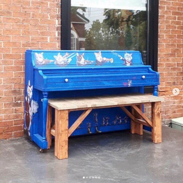 Photo of Kingston, Ontario at Staples, 105, Queen Street, Sydenham, Kingston, Eastern Ontario, Ontario, K7K 1A5, Canada. Back when this public piano was in Picton. 🎹🎼 This…