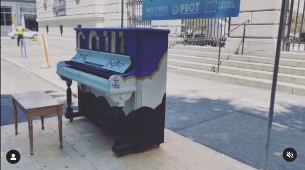 Public piano in Portland, Oregon, United States