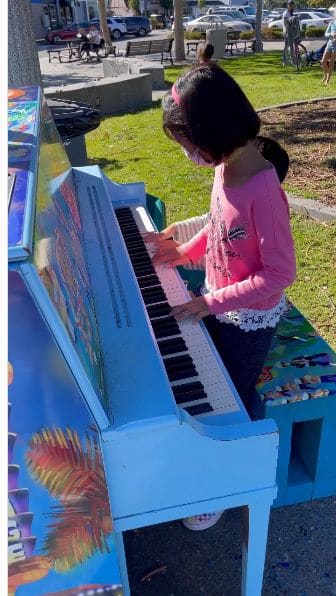 Public piano in San Diego County, California, United States