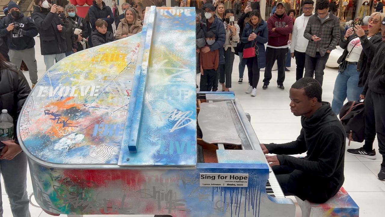 Public piano in New York, New York, United States