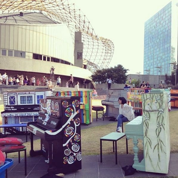Photo of Arts Centre Melbourne at The Arts Centre Theatres, Sturt Street, Southbank, Melbourne, City of Melbourne, Victoria, 3006, Australia. Play me I'm yours !