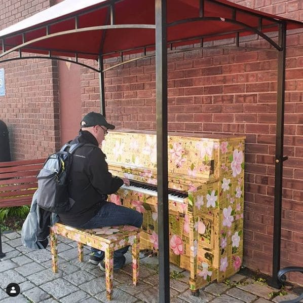 Public piano in Traverse City, Michigan, United States