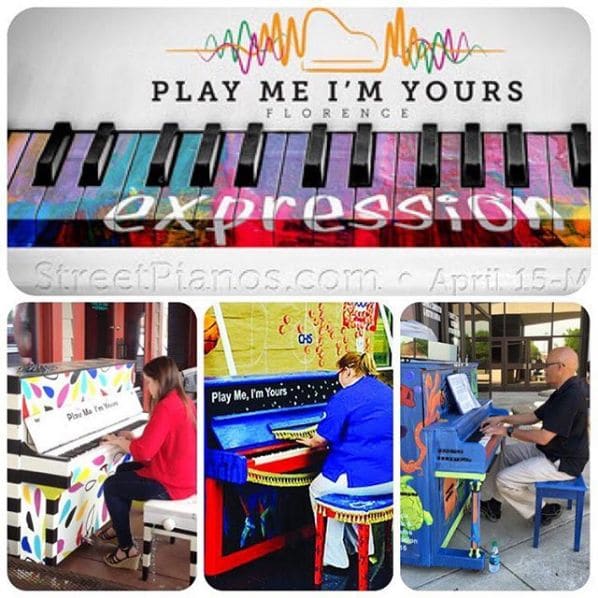 Public piano in Florence, South Carolina, United States