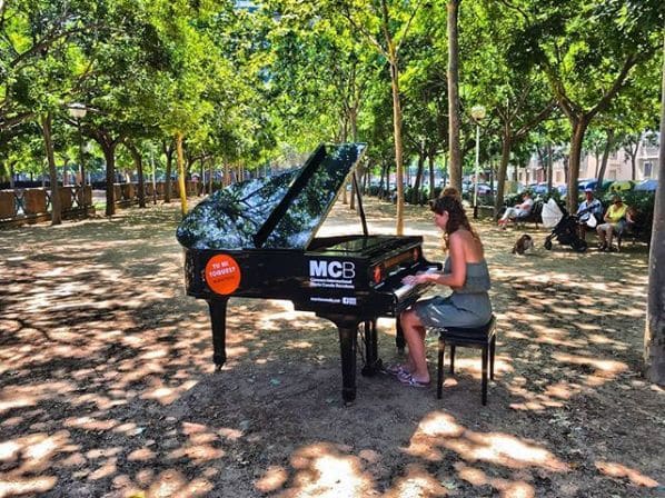 Public piano in Barcelona, Catalonia, Spain