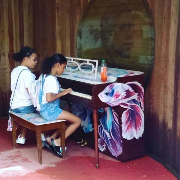Public piano in Saginaw, Michigan, United States