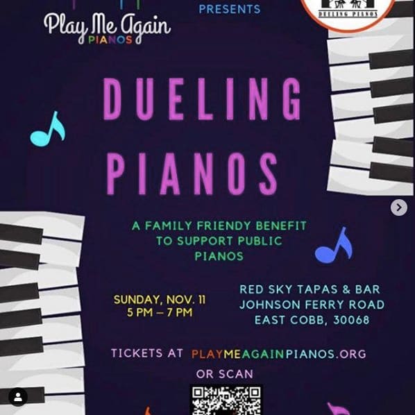 Photo of Red Sky Tapas & Bar at 1255, Johnson Ferry Road Northeast, Mount Bethel, Marietta, Cobb County, Georgia, 30068, United States. Celebrating public pianos tonight!…