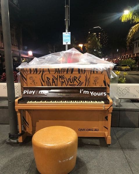 Public piano in Brisbane City, Queensland, Australia