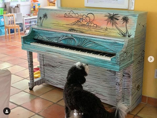 Photo of Coconut Grove at Grand Avenue & Rice Street, Grand Avenue, Dinner Key, Miami, Miami-Dade County, Florida, 33133, United States. Painted this piano for an awesome family…