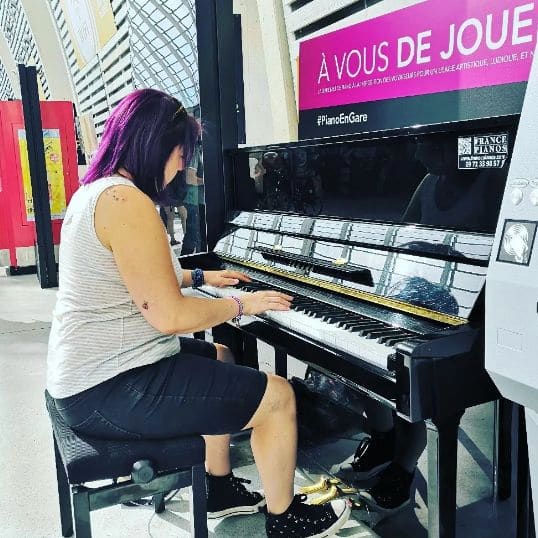 Public piano in Avignon, Provence-Alpes-Côte d'Azur, France