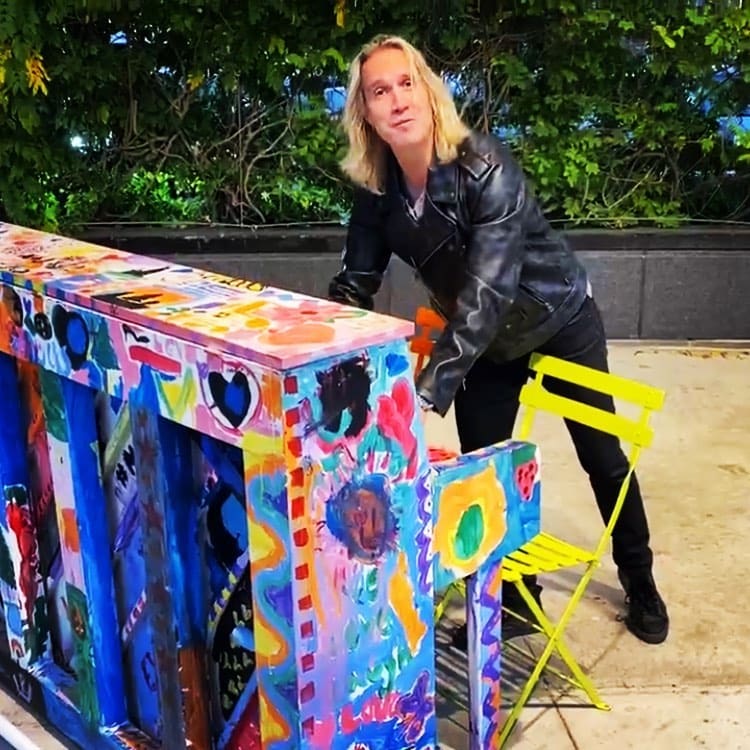 Public piano in Oakland County, Michigan, United States